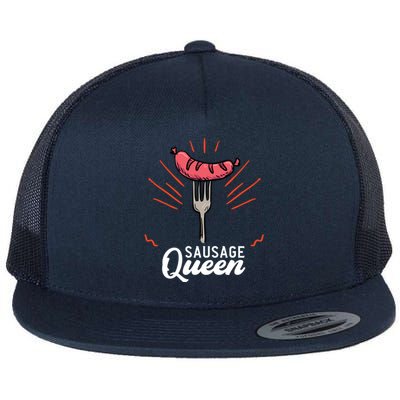 Sausage Queen Sausage Gift Flat Bill Trucker Hat