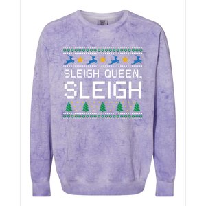 Sleigh Queen Sleigh Christmas Inspirational Xmas Cute Gift Colorblast Crewneck Sweatshirt