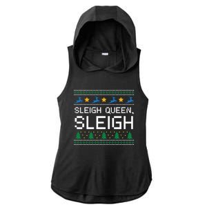 Sleigh Queen Sleigh Christmas Inspirational Xmas Cute Gift Ladies PosiCharge Tri-Blend Wicking Draft Hoodie Tank