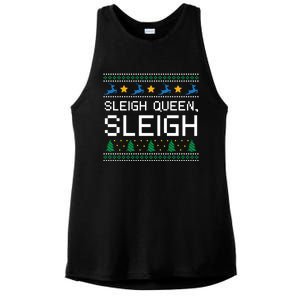 Sleigh Queen Sleigh Christmas Inspirational Xmas Cute Gift Ladies PosiCharge Tri-Blend Wicking Tank