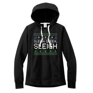 Sleigh Queen Sleigh Christmas Inspirational Xmas Cute Gift Women's Fleece Hoodie