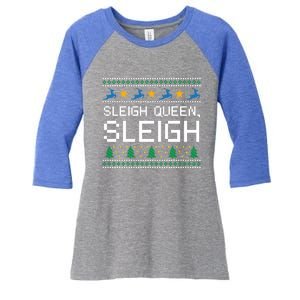 Sleigh Queen Sleigh Christmas Inspirational Xmas Cute Gift Women's Tri-Blend 3/4-Sleeve Raglan Shirt