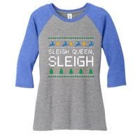 Sleigh Queen Sleigh Christmas Inspirational Xmas Cute Gift Women's Tri-Blend 3/4-Sleeve Raglan Shirt