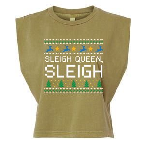 Sleigh Queen Sleigh Christmas Inspirational Xmas Cute Gift Garment-Dyed Women's Muscle Tee