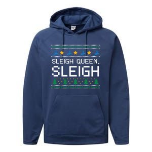 Sleigh Queen Sleigh Christmas Inspirational Xmas Cute Gift Performance Fleece Hoodie