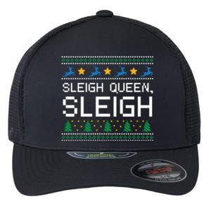 Sleigh Queen Sleigh Christmas Inspirational Xmas Cute Gift Flexfit Unipanel Trucker Cap