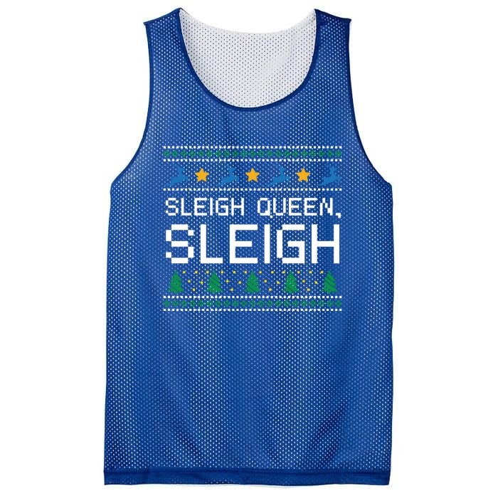 Sleigh Queen Sleigh Christmas Inspirational Xmas Cute Gift Mesh Reversible Basketball Jersey Tank