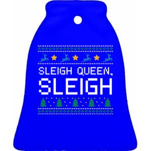 Sleigh Queen Sleigh Christmas Inspirational Xmas Cute Gift Ceramic Bell Ornament