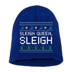 Sleigh Queen Sleigh Christmas Inspirational Xmas Cute Gift Short Acrylic Beanie