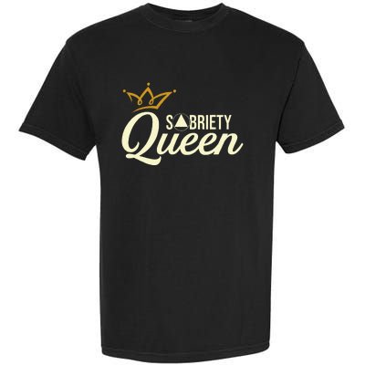 Sobriety Queen Sober Anniversary Recovery Abstinence Na Aa Garment-Dyed Heavyweight T-Shirt