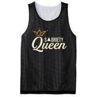 Sobriety Queen Sober Anniversary Recovery Abstinence Na Aa Mesh Reversible Basketball Jersey Tank