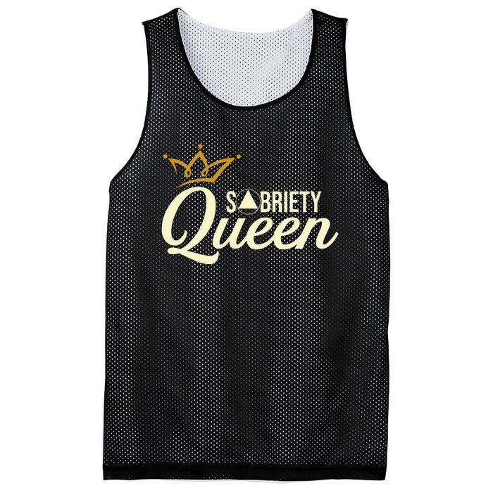 Sobriety Queen Sober Anniversary Recovery Abstinence Na Aa Mesh Reversible Basketball Jersey Tank