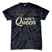 Sobriety Queen Sober Anniversary Recovery Abstinence Na Aa Tie-Dye T-Shirt