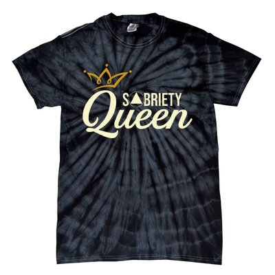 Sobriety Queen Sober Anniversary Recovery Abstinence Na Aa Tie-Dye T-Shirt