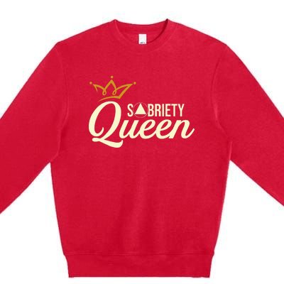 Sobriety Queen Sober Anniversary Recovery Abstinence Na Aa Premium Crewneck Sweatshirt