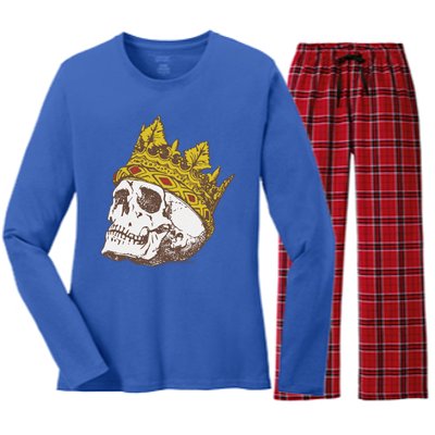 Shakespeare Quote Uneasy Lies The Head Crown Literature Funny Gift Women's Long Sleeve Flannel Pajama Set 