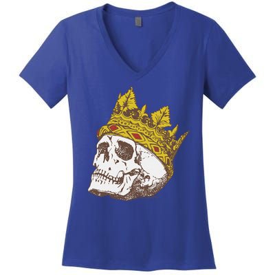 Shakespeare Quote Uneasy Lies The Head Crown Literature Funny Gift Women's V-Neck T-Shirt