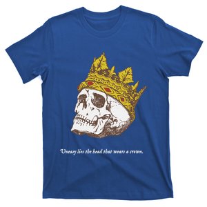 Shakespeare Quote Uneasy Lies The Head Crown Literature Gift T-Shirt