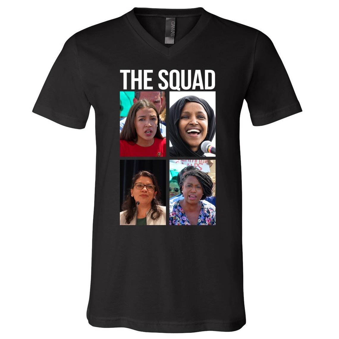 Squad AOC Rashida Tlaib Ilhan Omar Ayanna Pressley V-Neck T-Shirt