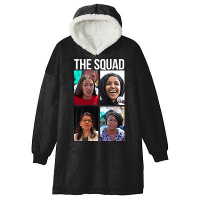 Squad AOC Rashida Tlaib Ilhan Omar Ayanna Pressley Hooded Wearable Blanket