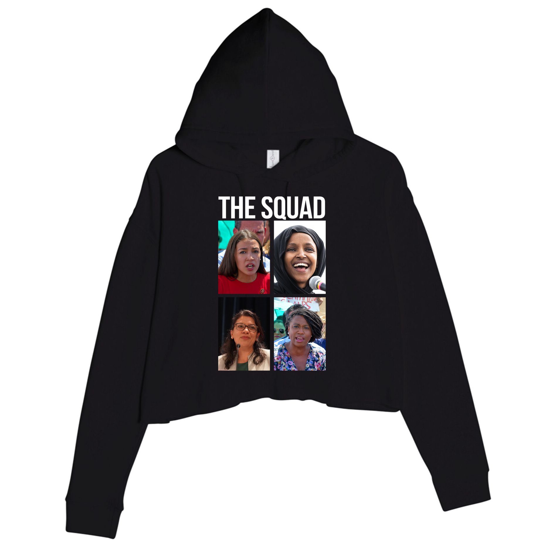 Squad AOC Rashida Tlaib Ilhan Omar Ayanna Pressley Crop Fleece Hoodie