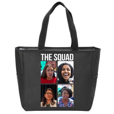 Squad AOC Rashida Tlaib Ilhan Omar Ayanna Pressley Zip Tote Bag