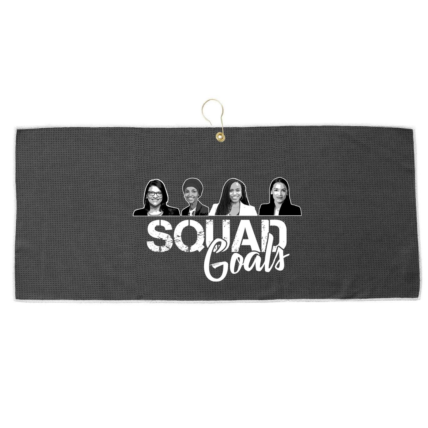 Squad Goals Tlaib Ocasio Cortez Pressley House Large Microfiber Waffle Golf Towel