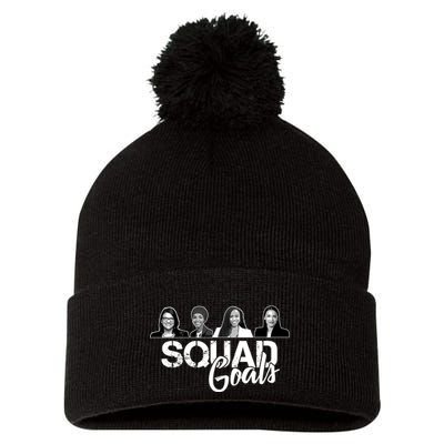 Squad Goals Tlaib Ocasio Cortez Pressley House Pom Pom 12in Knit Beanie