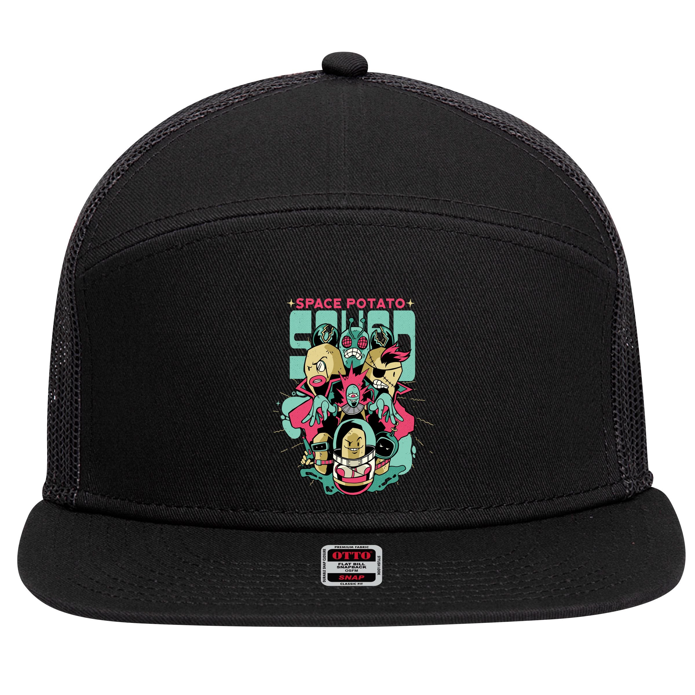 Squad Superhero Space Potato 7 Panel Mesh Trucker Snapback Hat