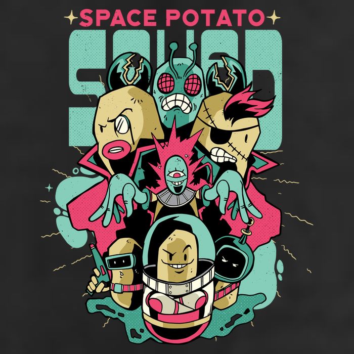 Squad Superhero Space Potato 7 Panel Mesh Trucker Snapback Hat