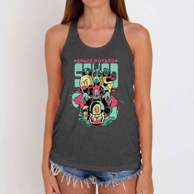 Squad Superhero Space Potato Women's Knotted Racerback Tank