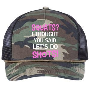 Squats? I Thought You Said Shots! Retro Rope Trucker Hat Cap