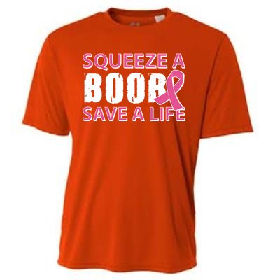 Squeeze A Boob Save A Life Cooling Performance Crew T-Shirt