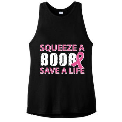 Squeeze A Boob Save A Life Ladies PosiCharge Tri-Blend Wicking Tank