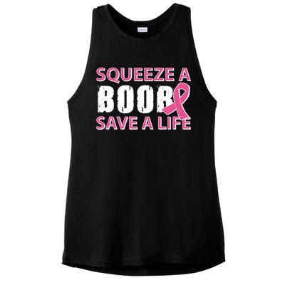 Squeeze A Boob Save A Life Ladies PosiCharge Tri-Blend Wicking Tank