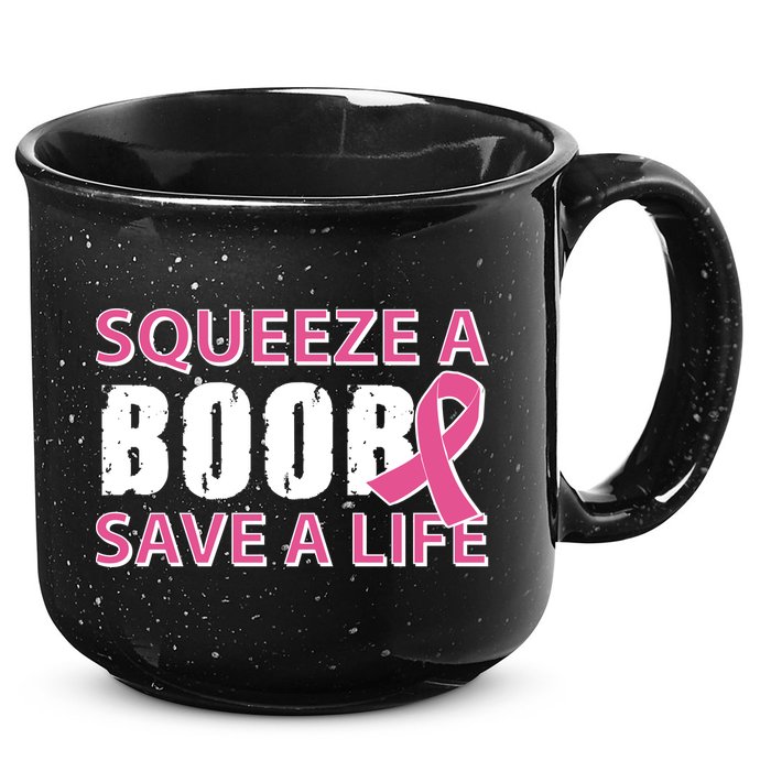Squeeze A Boob Save A Life 15oz Campfire Ceramic Mug