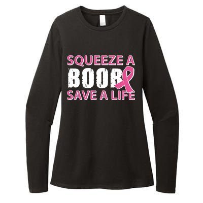 Squeeze A Boob Save A Life Womens CVC Long Sleeve Shirt