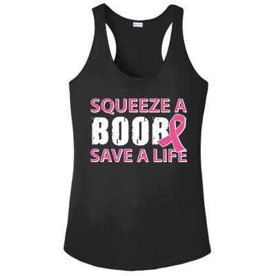 Squeeze A Boob Save A Life Ladies PosiCharge Competitor Racerback Tank