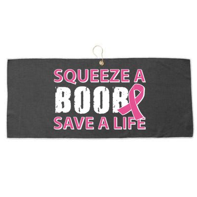 Squeeze A Boob Save A Life Large Microfiber Waffle Golf Towel