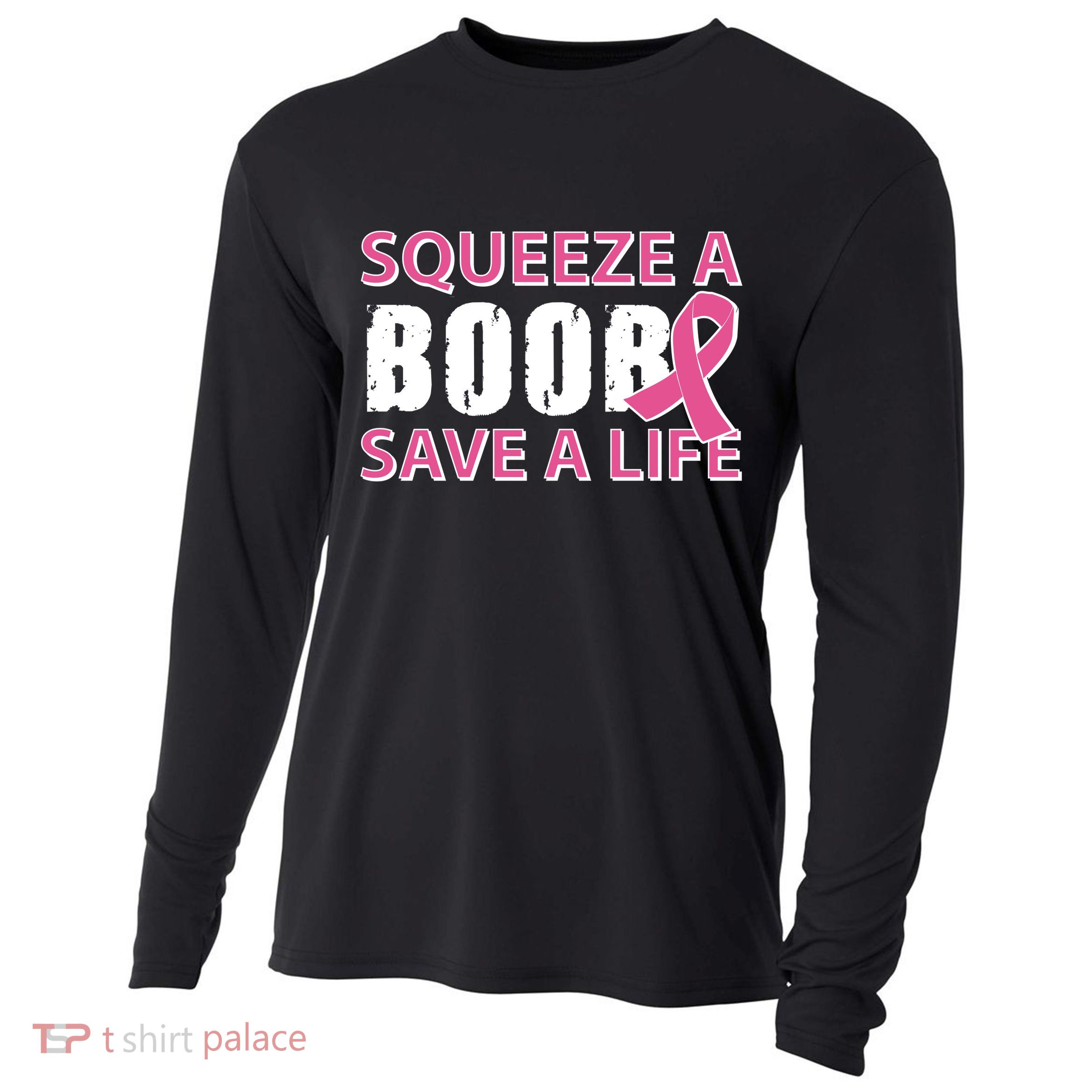 Squeeze A Boob Save A Life Cooling Performance Long Sleeve Crew