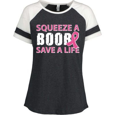 Squeeze A Boob Save A Life Enza Ladies Jersey Colorblock Tee