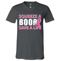 Squeeze A Boob Save A Life V-Neck T-Shirt