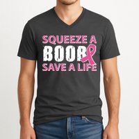 Squeeze A Boob Save A Life V-Neck T-Shirt