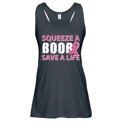 Squeeze A Boob Save A Life Ladies Essential Flowy Tank