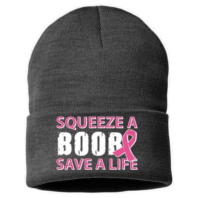 Squeeze A Boob Save A Life Sustainable Knit Beanie