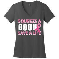 Squeeze A Boob Save A Life Women's V-Neck T-Shirt