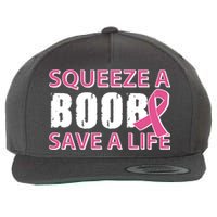 Squeeze A Boob Save A Life Wool Snapback Cap