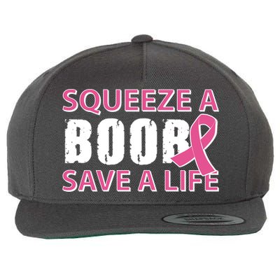 Squeeze A Boob Save A Life Wool Snapback Cap