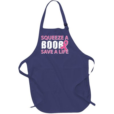 Squeeze A Boob Save A Life Full-Length Apron With Pockets