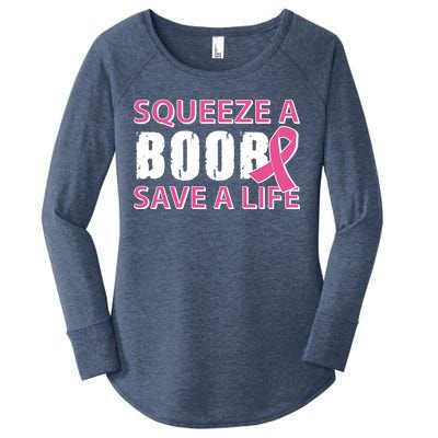 Squeeze A Boob Save A Life Women's Perfect Tri Tunic Long Sleeve Shirt